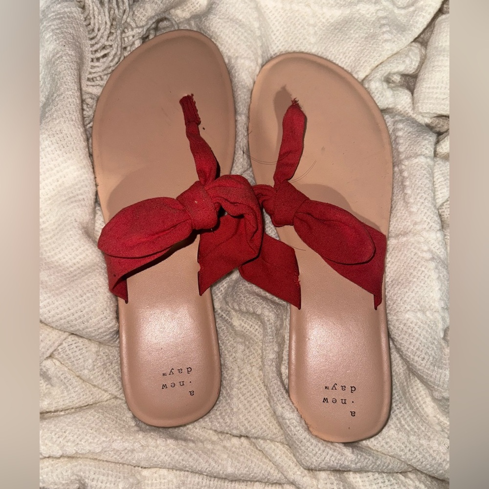 A New Day Women's Red Bow Sandals